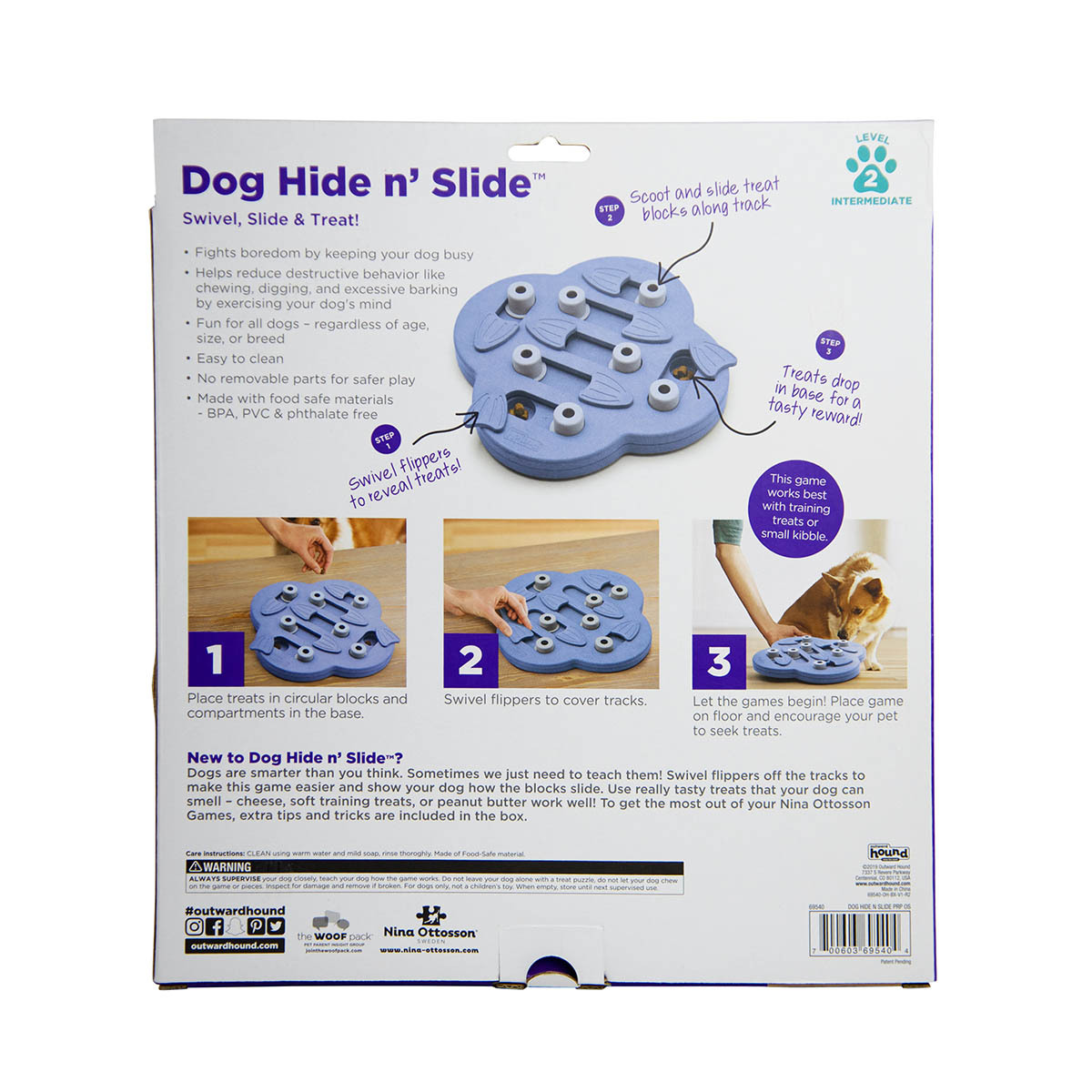 Nina Ottosson Hide N Slide Treat Dispensing Interactive Dog Game Level 2 image 0
