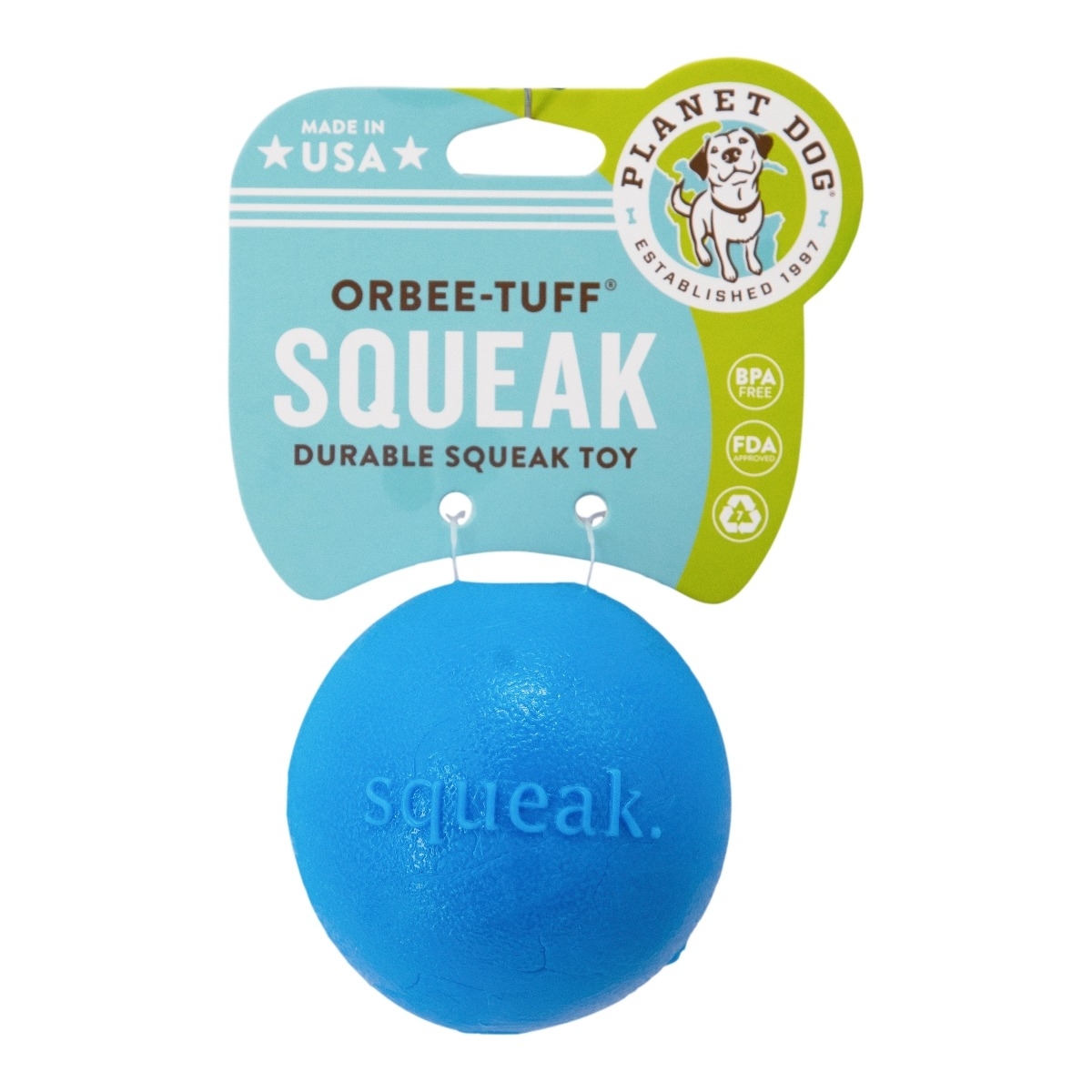 Planet Dog Orbee Tuff Fresh Breath Squeaker Fetch Ball for Dogs image 0