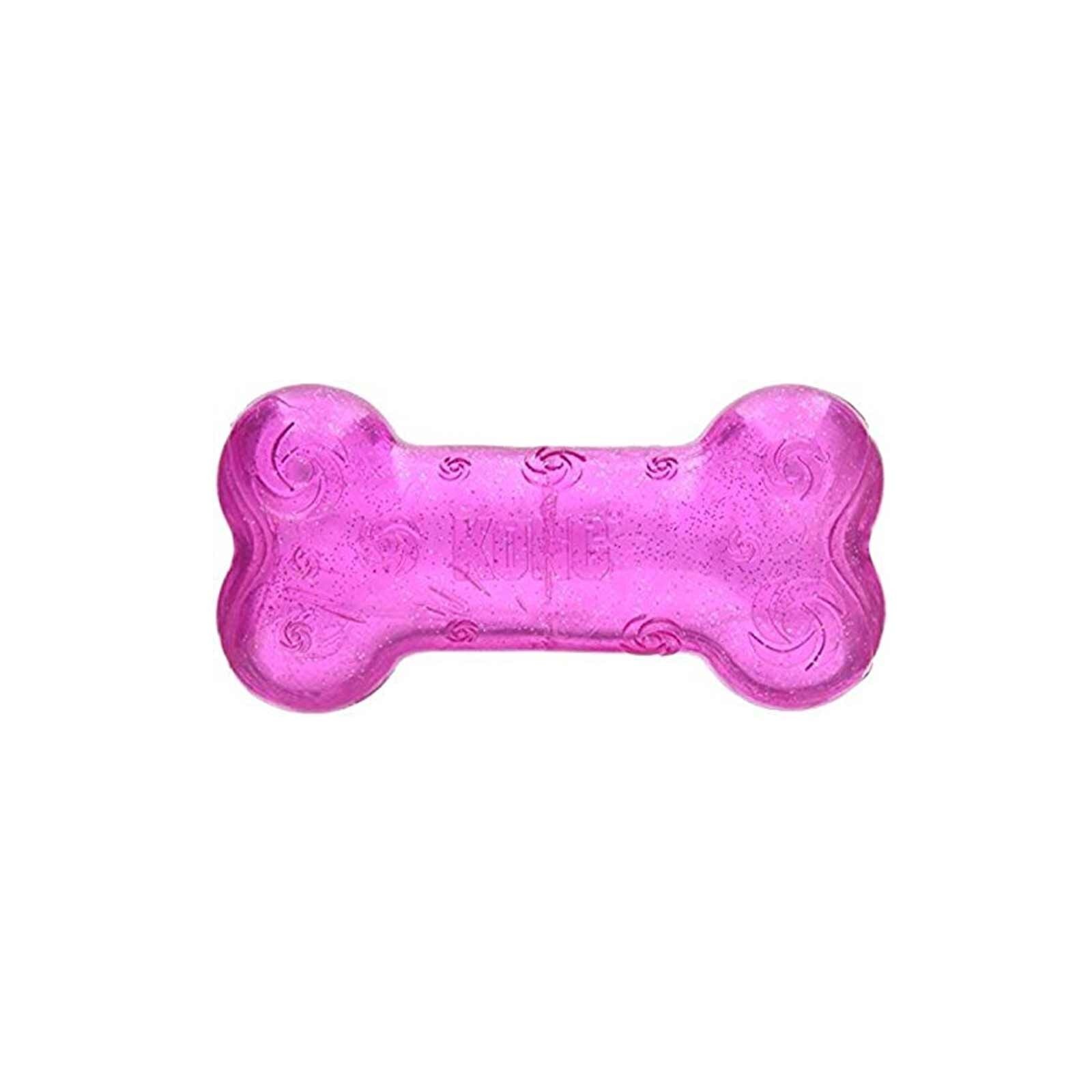 KONG Squeezz Crackle Textured Glitter Bone Dog Toy in Assorted Colours - Large - 4 Unit/s image 0