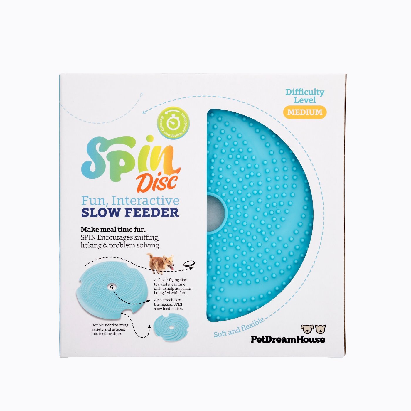 SPIN Interactive 2-in-1 Slow Feeder Lick Pad & Frisbee for Dogs image 0