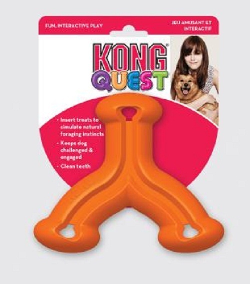 KONG Quest Wishbone Treat Hiding Interactive Rubber Dog Toy - Small - Pack of 4 image 0