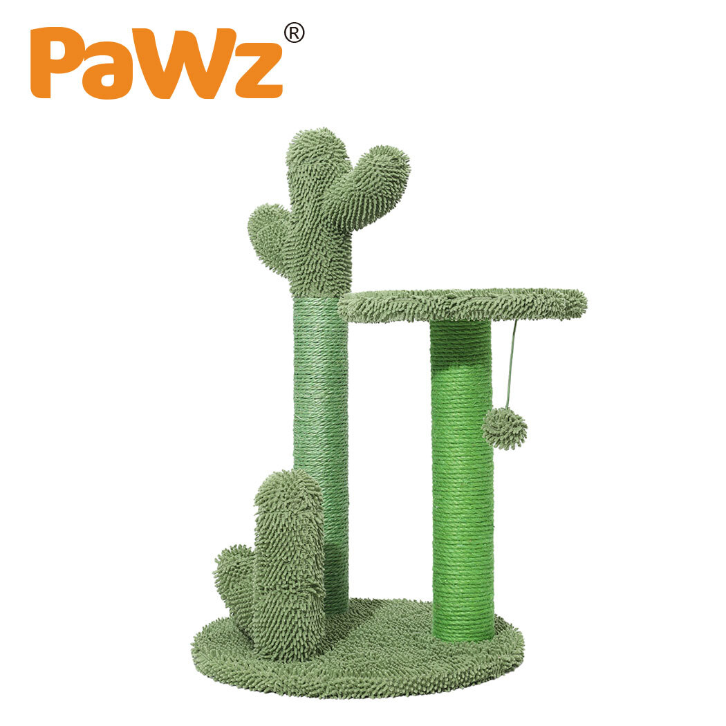 PaWz Cat Tree Scratching Post Cactus Shape Cat Scratcher Furniture Condo Tower image 0