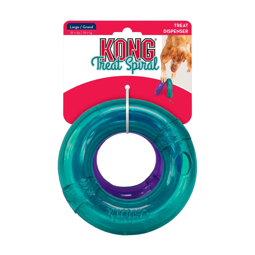 3 x KONG Treat Spiral Ring Treat Dispensing Interactive Dog Toy - Large image 0