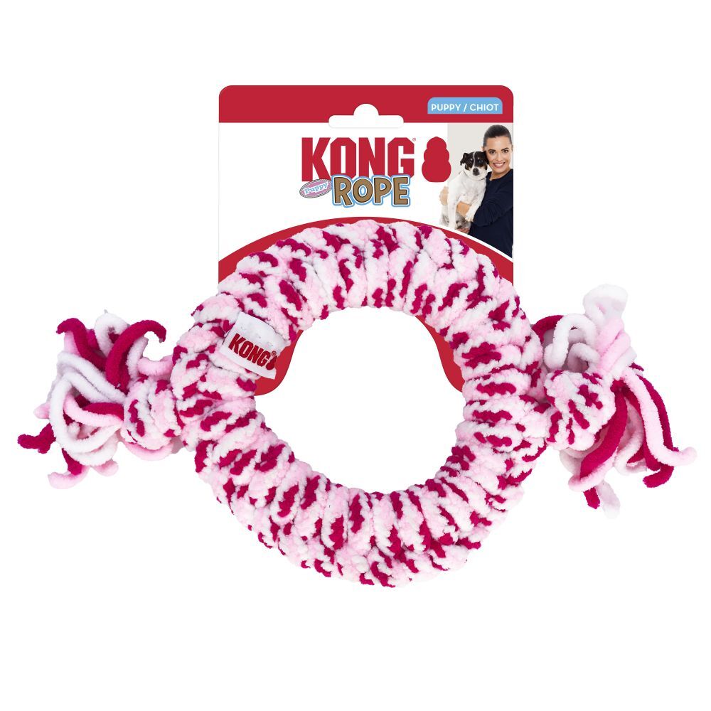 KONG Rope Ring Fetch & Tug Dog Toy for Puppies - Pack of 3 Assorted Colours image 0