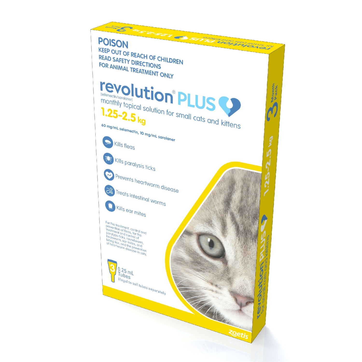 Revolution Plus Flea Worm Tick For Kittens Adult Cats 3 Pack