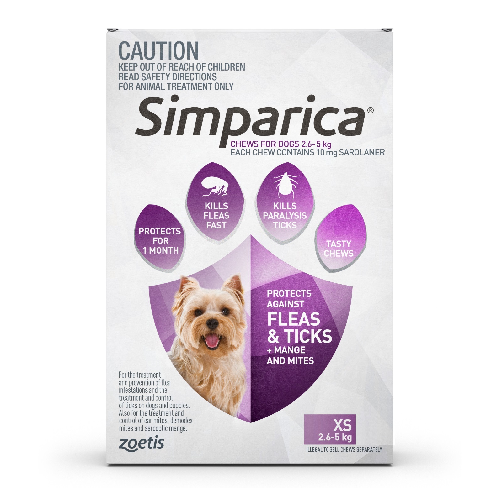 Simparica Monthly Flea & Tick Tablets for Dogs 3-Pack - Choose your size image 0