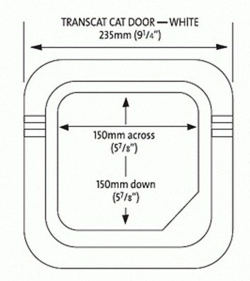 Transcat Pet Door Cat Flap for Doors, Walls & Glass - White - 4 Way Lock image 0