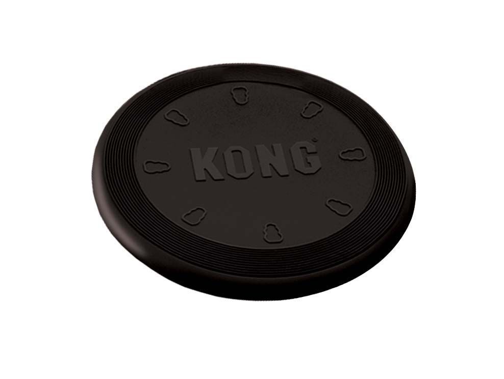 KONG Flyer Frisbee Extreme Black Non-Toxic Rubber Fetch Dog Toy  - 4 Unit/s image 0