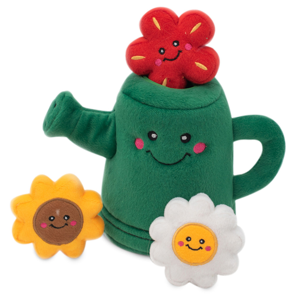 Zippy Paws Zippy Burrow Interactive Dog Toy - Watering Can + 3 Flowers image 0