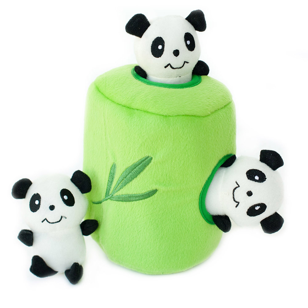 Zippy Paws Interactive Burrow Dog Toy - Panda 'n Bamboo image 0