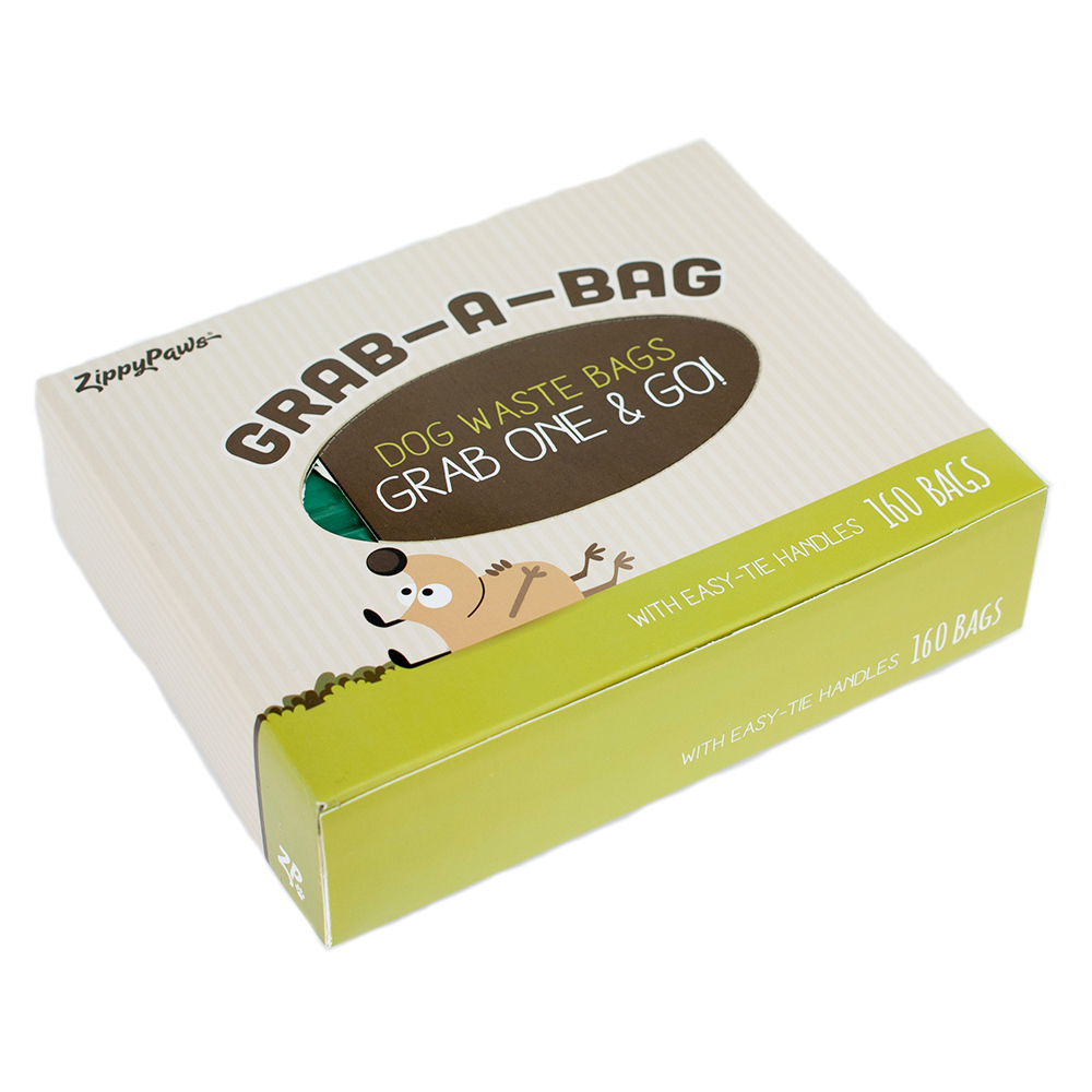 Zippy Paws Unscented Dog Poop Bags Green - Box of 160 Bags image 0
