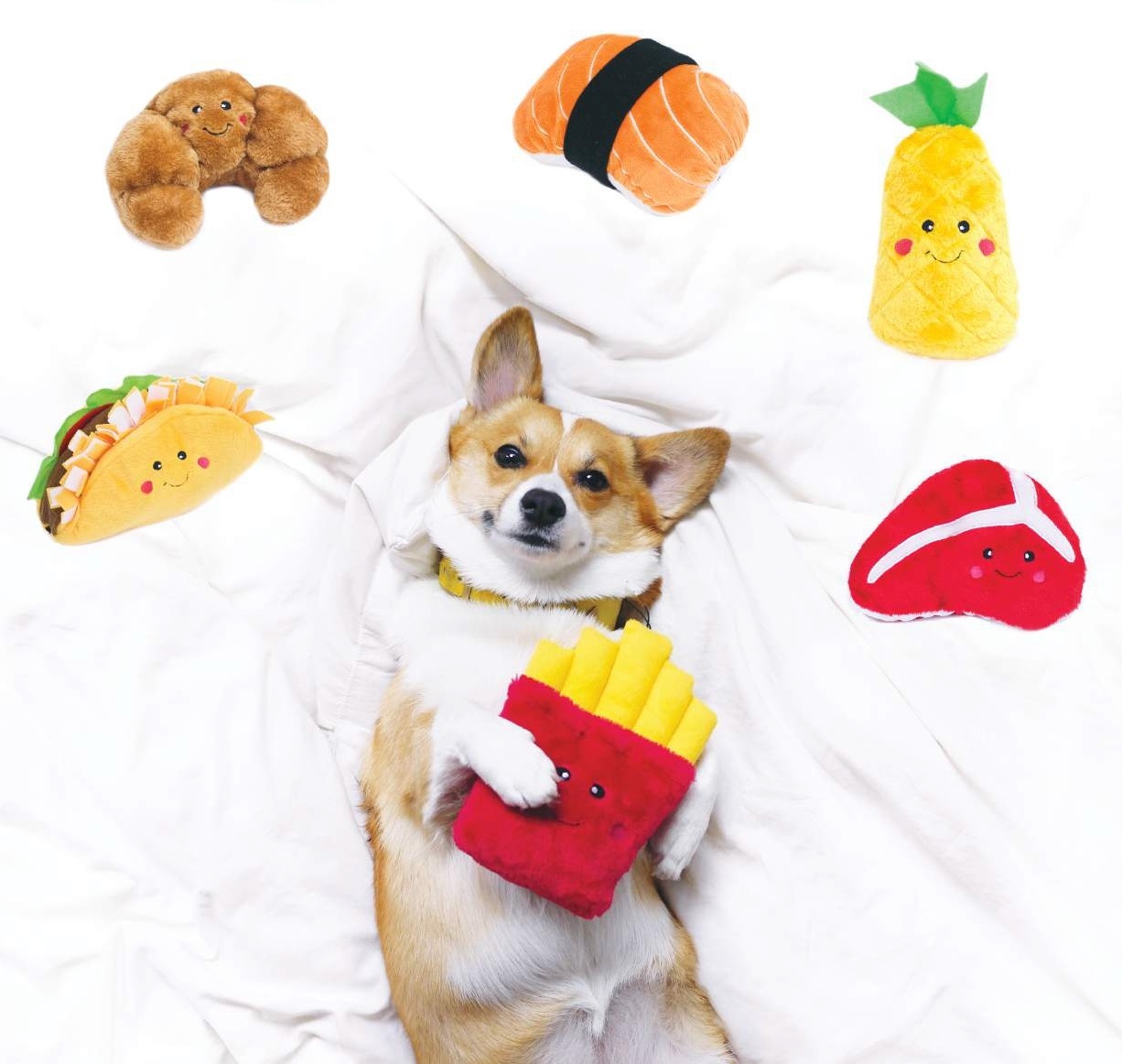 Zippy Paws NomNomz Squeaker Dog Toy - Fries image 0