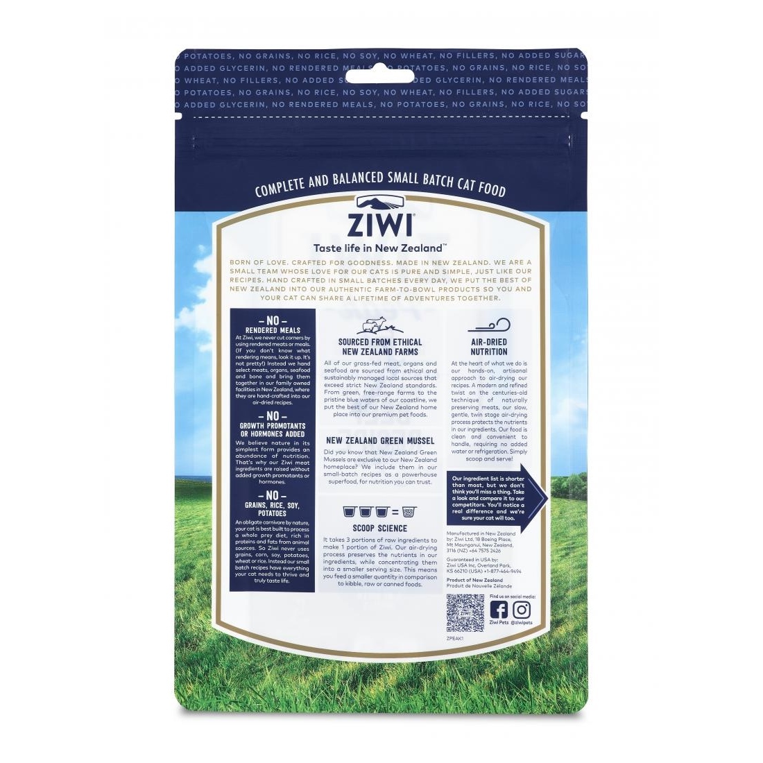Ziwi Peak Air Dried Grain Free Cat Food 1kg Pouch - Free Range Beef image 0