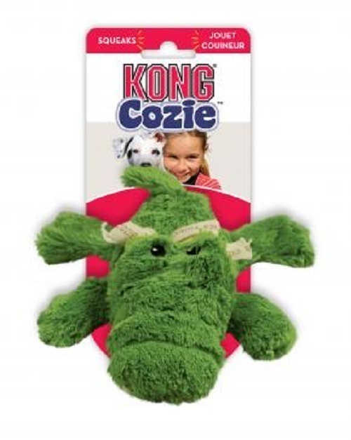 2 x KONG Cozie - Low Stuffing Snuggle Dog Toy - Ali the Alligator - X-Large image 0