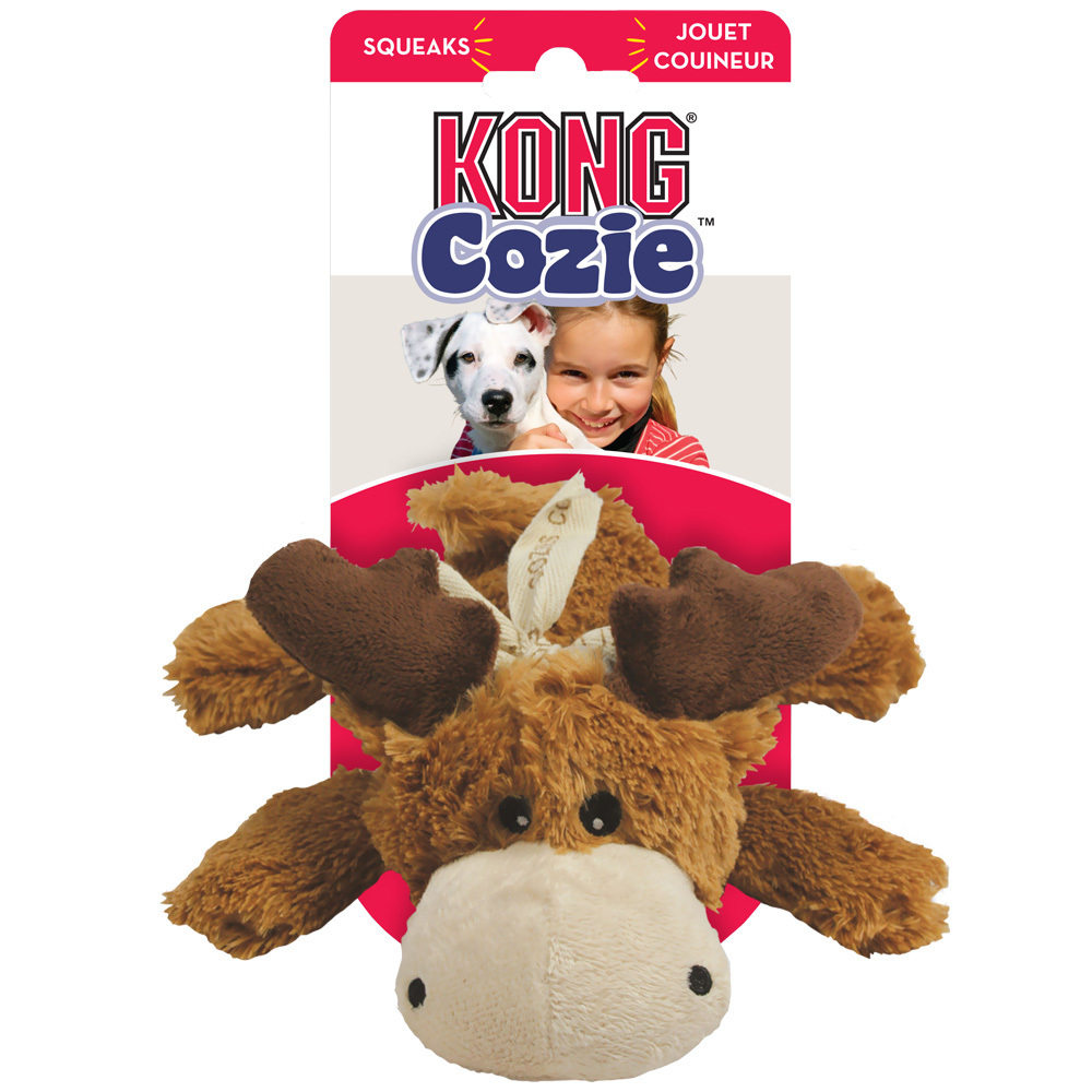 2 x KONG Cozie Comfort Plush Squeaker Dog Toy - Marvin Moose image 0