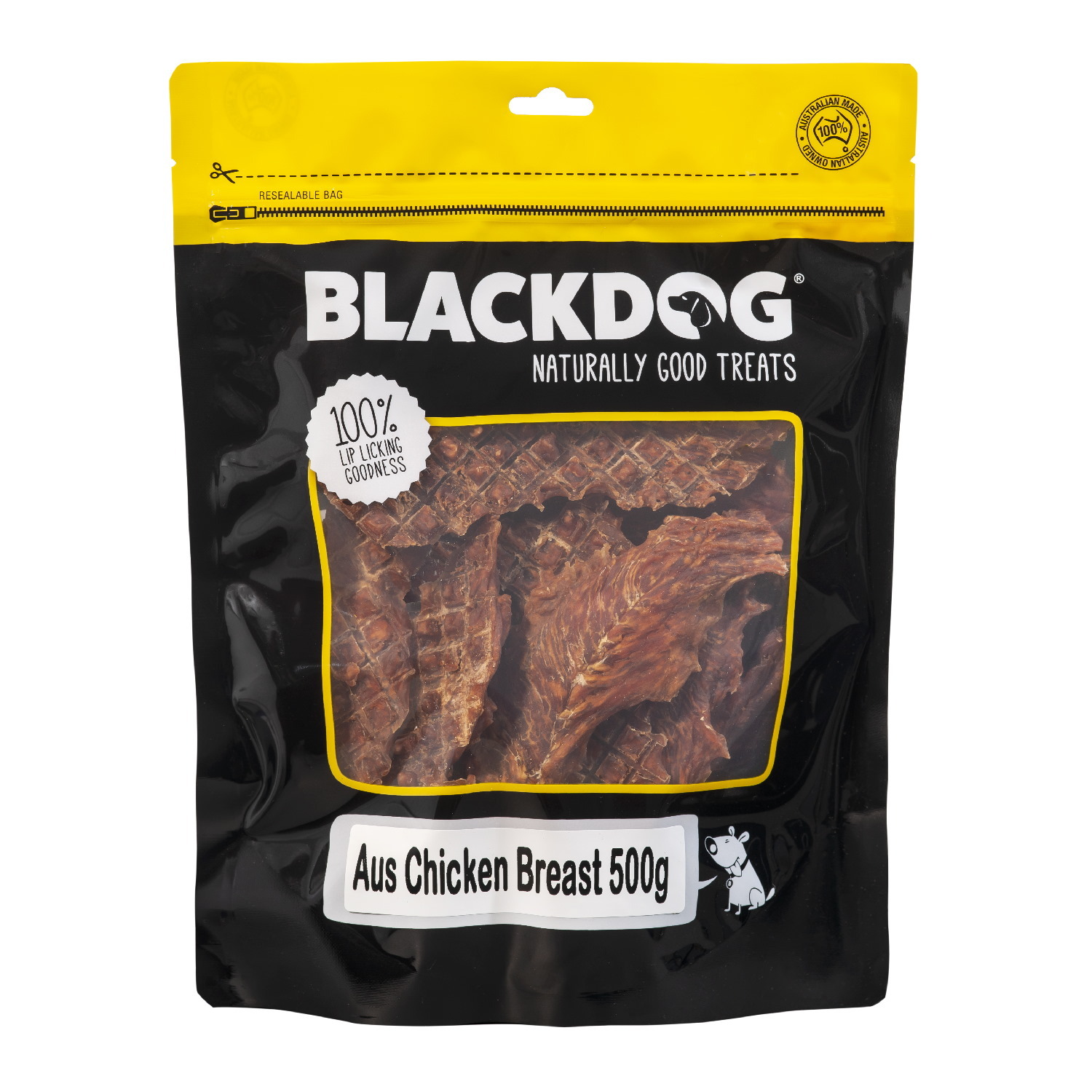 Black Dog Naturally Dried Australian Chicken Fillet Breast Dried Dog Treats 100g/500g image 0