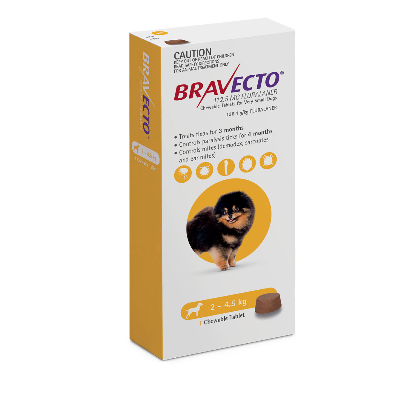 Bravecto Dog 3-Month Single Chew for Flea & Tick Control image 0