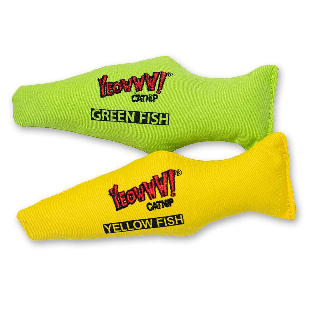 Yeowww! Cat Toys with Pure American Catnip - Green Fish image 0