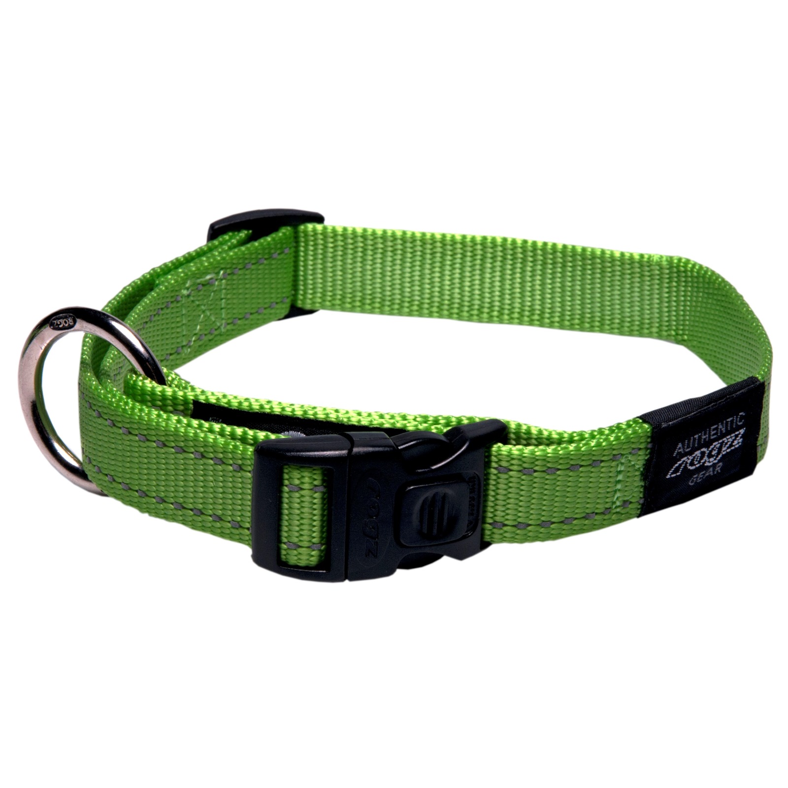 Rogz Utility Side-Release Collar with Reflective Stitching - Lime image 0