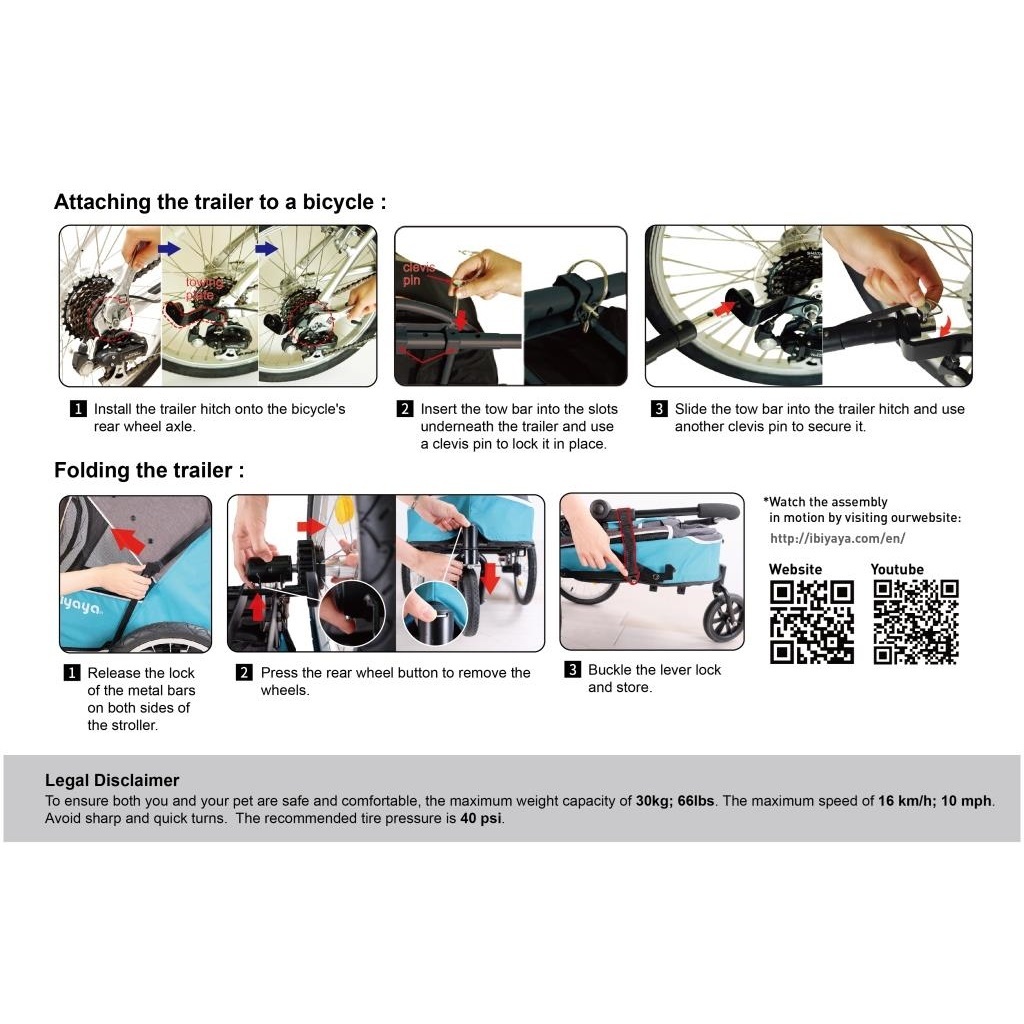 Hibiyaya Happy Pet Trailer / Jogger 2.0 Blue