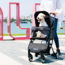 Ibiyaya Speedy Fold Pet Buggy Easy to Store Pet Stroller - Grey Denim image 10