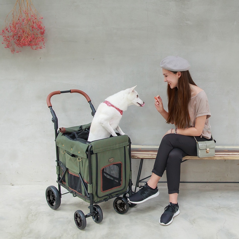 Ibiyaya Gentle Giant Dual Entry Easy-Folding Pet Wagon Stroller Pram for Dogs up to 25kg image 12