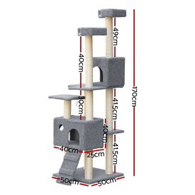 Cat Scratching Tree 170CM Scratcher Post Climbing Tower Pole Cat Furniture Multi Level Condo image 0