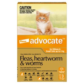 Advocate Spot-On Flea & Worm Control for Cats under 4kg - 3 pack image 0