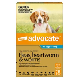 Advocate for Dogs - 6 Pack - Treats Fleas & Worms for Dogs 4-10kg - 6pk image 0