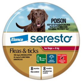 Seresto Flea & Tick Collar for Dogs Over 8kg - Up to 8 Month Protection image 0