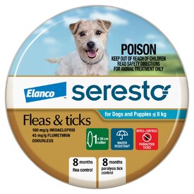 Seresto Flea & Tick Collar (lasts up to 8 months) - Dogs Under 8kg image 0