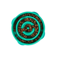 Outward Hound Mini Fun Feeder Interactive Slow Bowl for Dogs - Teal image 0