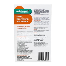 Aristopet Spot-on Flea, Heartworm & All-Wormer - Puppies & Dogs up to 4kg image 0
