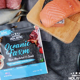 Absolute Holistic Air Dried Dog Treats Oceanic Farm Blue Mackerel & Lamb 100gm image 0