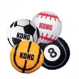 3 x KONG Sport Tennis Balls Dog Toys in Assorted Sport Codes - 2 pack Large image 0