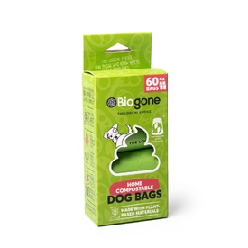 Bio-Gone Home Compostable Dog Waste Bags - 3, 4 or 8 Rolls (60/80/120 Bags) image 0