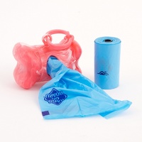 Bags on Board Dog Waste Pick up Dispenser + Bonus 30 Bags - Pink Marble Bone image 0
