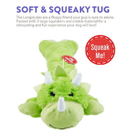 Charming Pet Longidudes Extra Long 75cm Plush Squeaker Dog Toy - Dino image 0