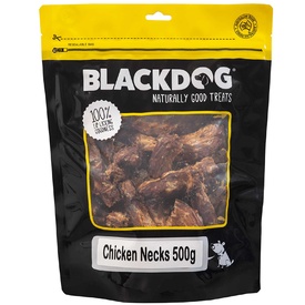 Black Dog Natural Dried Australian Chicken Necks Dental Dog Treats 100g/500g image 0