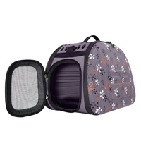 Ibiyaya Collapsible Traveling Shoulder Pet Carrier for Cats & Dogs - Grey with Flowers image 0