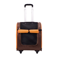 Ibiyaya New Liso Backpack Parallel Transport Pet Trolley- Orange/Brown image 0