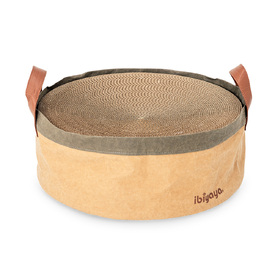 Ibiyaya Sand Dune Round Cat Scratcher with Replaceable Insert + BONUS INSERT image 0