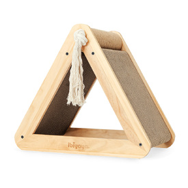 Ibiyaya Hideout Wooden Cat Scratching Post with Replaceable Cardboard Inserts image 0