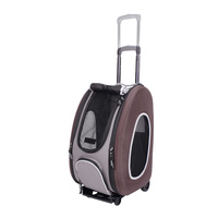 IBIYAYA 5-in-1 Combo EVA Pet Carrier/Pram/Stroller Backpack - Chocolate image 0