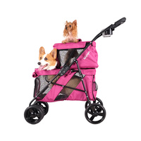 Ibiyaya Double Decker Pet Stroller for Multiple Pets - Red Violet image 0