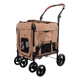 Ibiyaya Gentle Giant Dual Entry Pet Wagon Stroller Pram for Dogs up to 25kg - Peach image 0