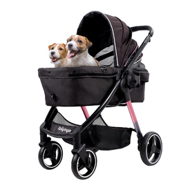 Ibiyaya Retro Luxe Folding Pet Stroller for Pets up to 30kg - Prism Black image 0