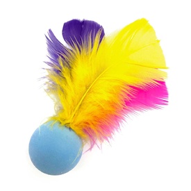 Go Cat Feather Pong Bat Around Plush Feathery Cat Toy image 0