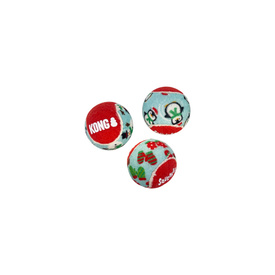 KONG Christmas Holiday SqueakAir Balls for Dogs 3 x 6-pack of Small Toys image 0
