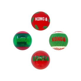 KONG Christmas Holiday Occasions Balls Dog Toy - 3 Pack of 4 Medium Balls image 0